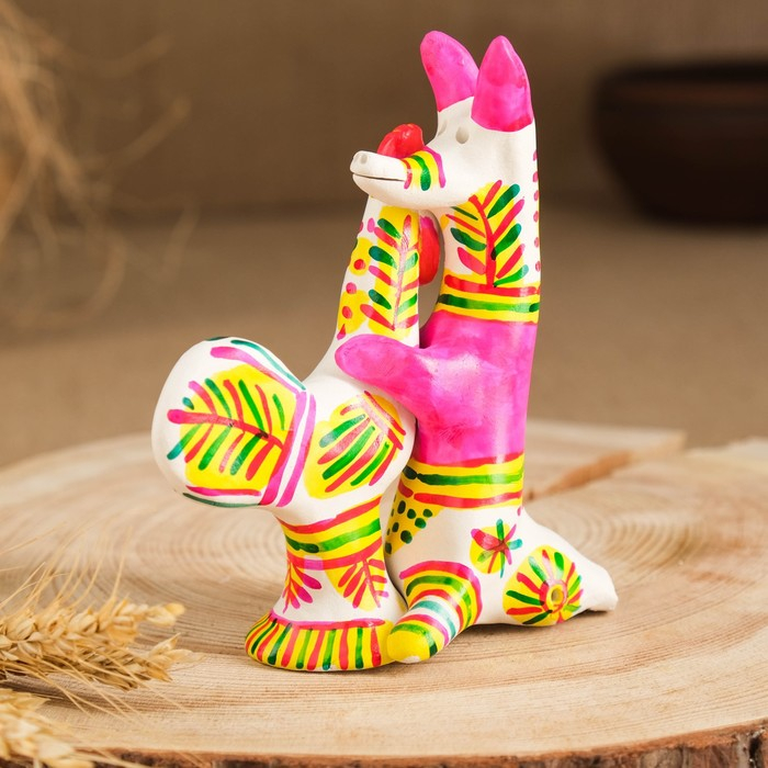 Филимоновская игрушка &laquo;Лиса с петухом&raquo;