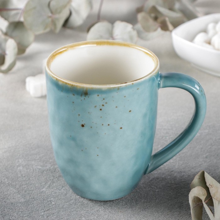 Кружка фарфоровая Magistro &laquo;Церера&raquo;, 400 мл, цвет голубой