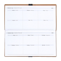 Еженедельник датир 2025г 175х95мм мягк обл иск кож 64л ESCALADA, бл тис, бл 70 г/м&sup2;,бежевый