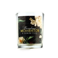 Свеча с наклейкой &laquo;Волшебных моментов&raquo;, аромат дыня,5х6х5 см