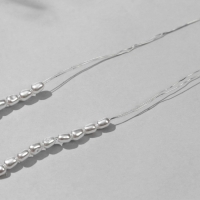 Бусины пластиковые на нити «Жемчуг» 5×3 мм, (набор 190 шт.), цвет белый Бусины пластиковые на нити «Жемчуг» 5×3 мм, (набор 190 шт.), цвет белый