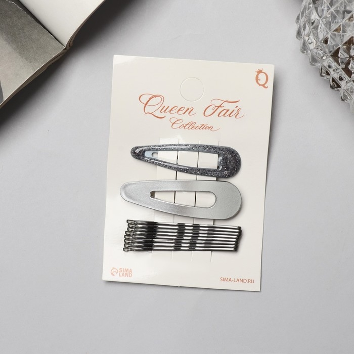 Невидимка для волос &laquo;Адель&raquo; (набор 10 шт) 5 см, серебро