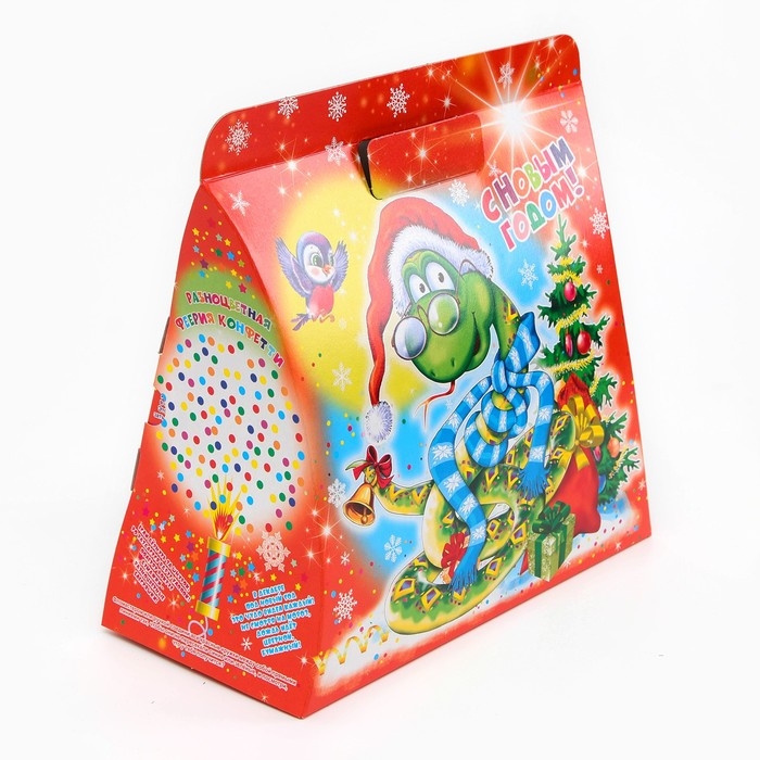 Новый год. Подарочная коробка новогодняя Змей Мороз 20,5 (23) х 24 х 11,7 см.