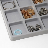 Подставка для украшений 18 ячеек, пластик, 35×20×1,5 см, цвет серый Подставка для украшений 18 ячеек, пластик, 35×20×1,5 см, цвет серый