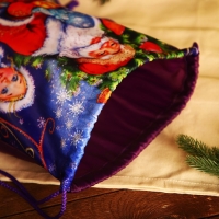 Новый год 2025. Новогодний мешок для подарков на шнурке «Дед Мороз и Снегурочка», цвет синий/разноцветный Новый год 2025. Новогодний мешок для подарков на шнурке «Дед Мороз и Снегурочка», цвет синий/разноцветный