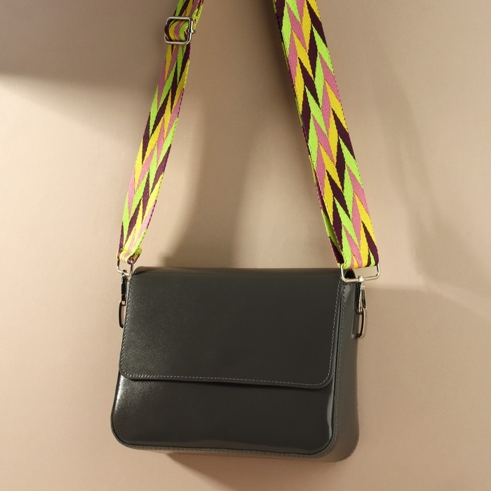 Ручка для сумки &laquo;Орнамент косичка&raquo;, стропа, с карабинами, 139 &plusmn; 3 &times; 3,8 см, цвет разноцветный