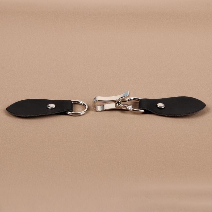 Застёжка-клевант 15,5 &times; 3 см, 3 шт, цвет чёрный/серебряный