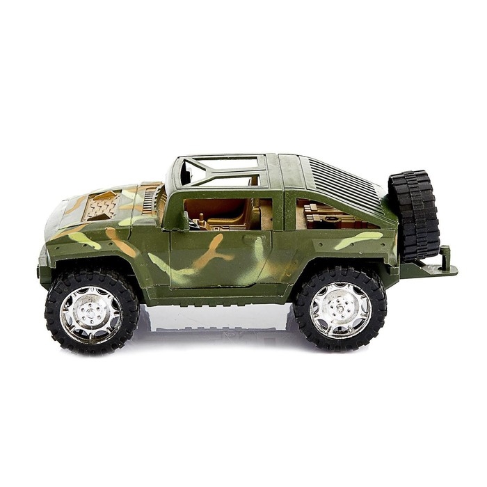 Машина инерционная «Военный джип» с пушкой и солдатом Машина инерционная «Военный джип» с пушкой и солдатом