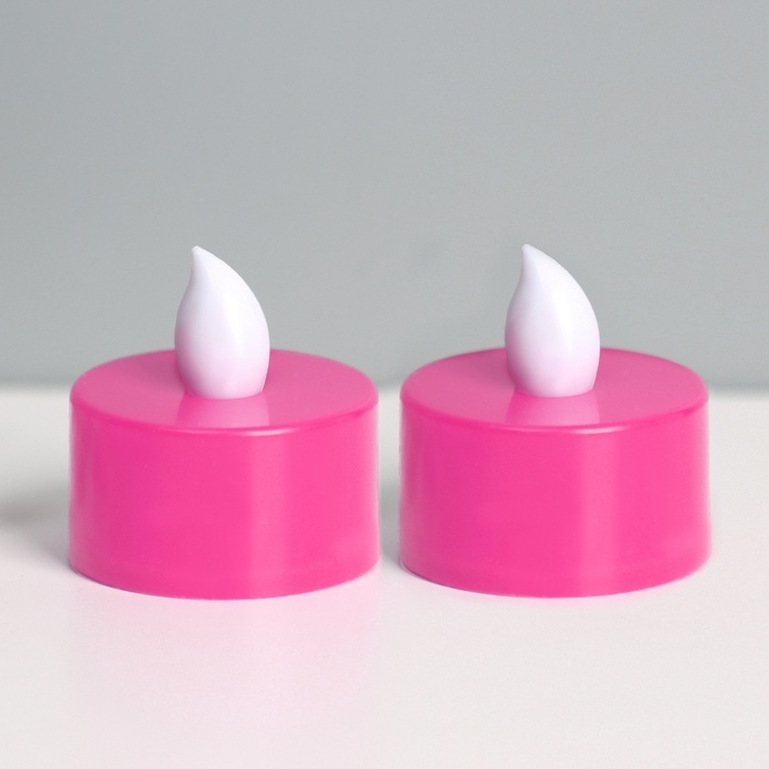 Светодиодные свечи, ночники LED RISALUX &laquo;Семейный очаг&raquo; набор 2 шт., розовые, RGB 3.5&times;3.5&times;4 см