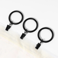 Кольцо для карниза, с зажимом, d = 38/48 мм, 10 шт, цвет чёрный Кольцо для карниза, с зажимом, d = 38/48 мм, 10 шт, цвет чёрный