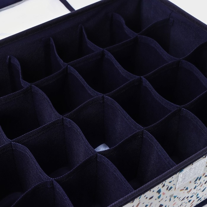 Органайзер для хранения белья Доляна &laquo;Мармелад&raquo;, 24 ячейки, 38&times;30&times;12 см, цвет белый