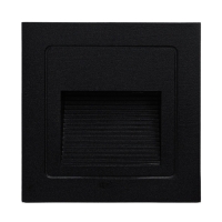 Встраиваемый светильник для лестницы, IP65, 3 Вт, 6500К, 68x68, квадрат, черный