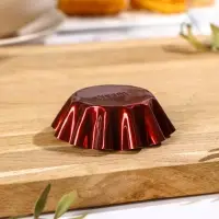 Форма для выпечки, h= 2,5 см, d=7,5 см, антипригарное покрытие, цвет бордовый