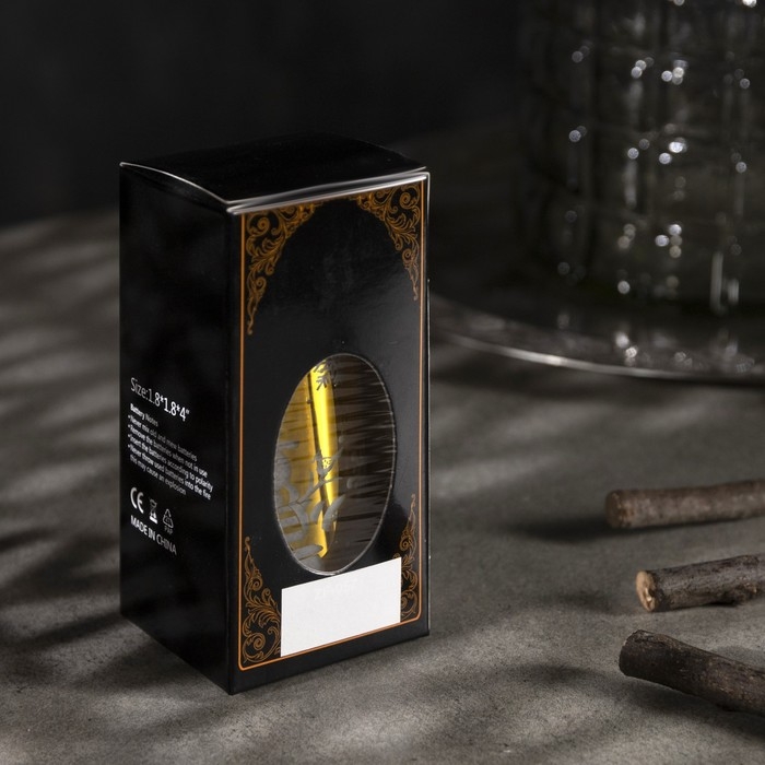 Светодиодная фигура &laquo;Золотистая свеча со снеговиком&raquo; 5 &times; 9 &times; 5 см, пластик, батарейки AG13х3 (в комплекте), свечение тёплое белое