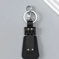 Брелок под нанесение кожзам, металл размер окна 3,7х1,7 см, чёрный матовый 13х4х0,7 см