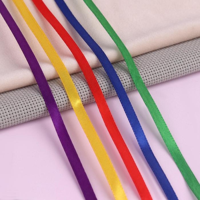 Набор атласных лент &laquo;Радуга&raquo;, 5 шт, размер 1 ленты: 6 мм &times; 23 &plusmn; 1 м