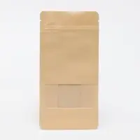 Пакет Zip-lock Крафт с плоским дном, прямоугольное окно, 10 х 20 см