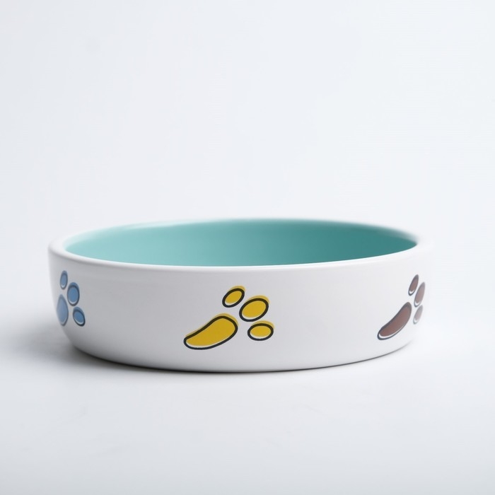 Миска керамическая "Заяц" 200 мл, 12 x 3 cм, белая/зелёная