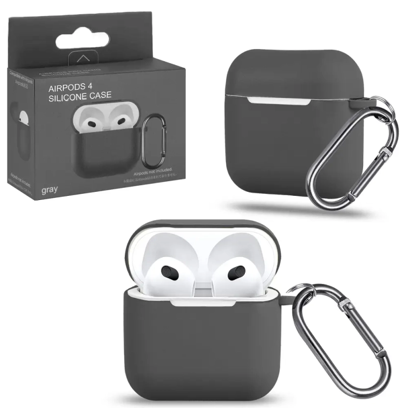 Чехол APods 4 с карабином №13 gray