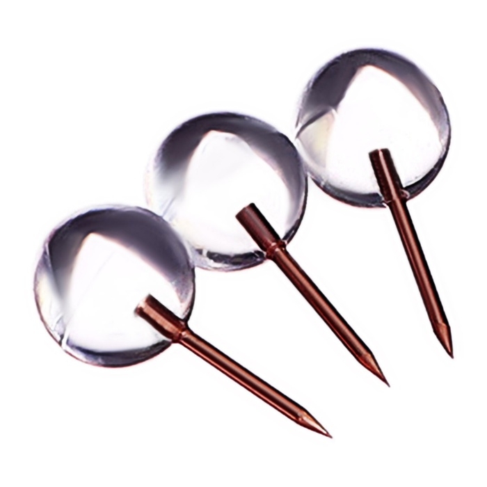 Кнопки силовые прозрачные с иголкой-розовое золото 50 штук в пластиковой коробке 10771135 Кнопки силовые прозрачные с иголкой-розовое золото 50 штук в пластиковой коробке 10771135