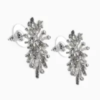 Серьги "Феерверк", цвет белый в серебре