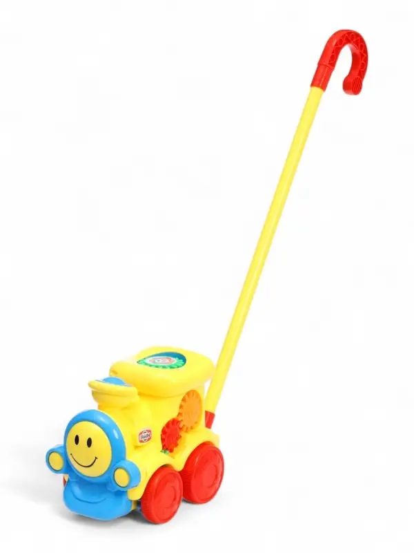 Каталка на палочке "Паровозик" с шестеренками