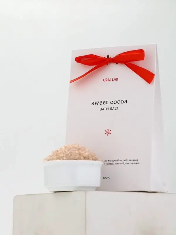 Соль для ванны в коробке, аромат сладкого какао, 400 г, URAL LAB