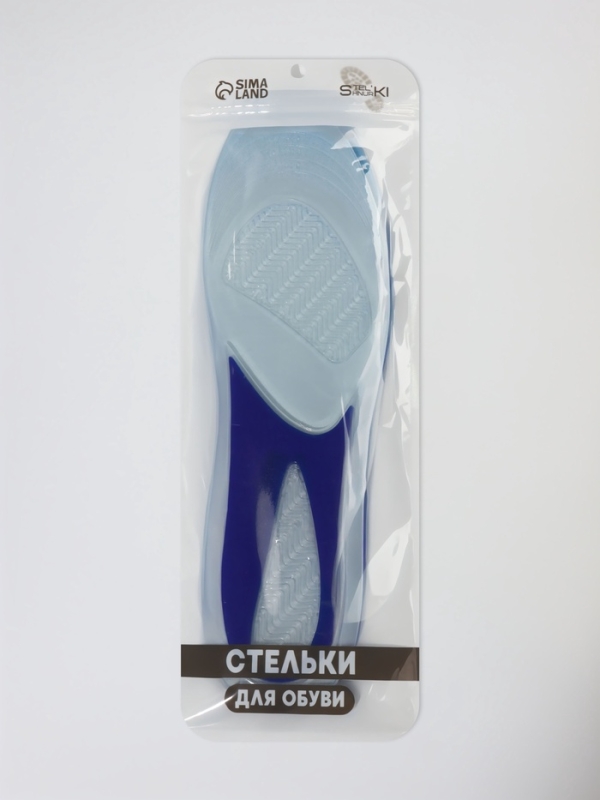 Стельки (полиэстер, силикон) универс 41-48р-р 31,5см (пара) голубой пак SS