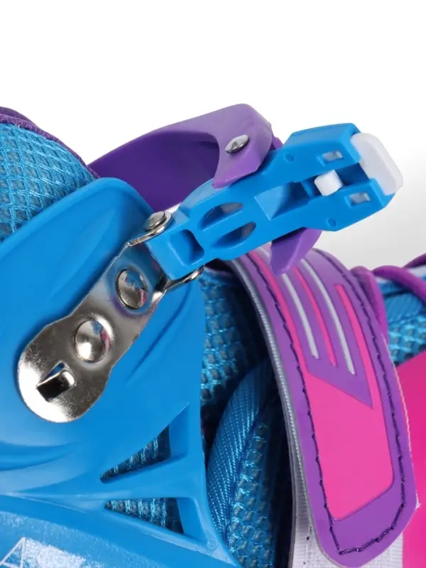 Коньки детские раздвижные BlackAqua, р. 30-33, для фитнеса, с роликовой платформой, мультиколор