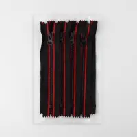 Молния &laquo;Трактор&raquo;, №8, неразъёмная, замок автомат, 18 см, чёрная, красная