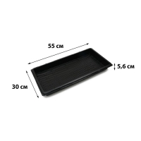 Поддон для рассады, 55 × 30 × 5,6 см, пластик, чёрный, Greengo Поддон для рассады, 55 × 30 × 5,6 см, пластик, чёрный, Greengo