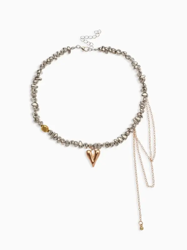 Колье "Сердце" водопад, цветной