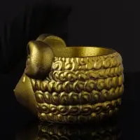 Кашпо "Баран" 12х10х7 см , золото