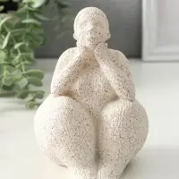 Сувенир полистоун "Пышечка. Удивление" белый песок 11,5х11х16см