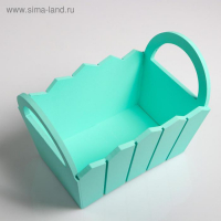 Кашпо деревянное 25,5×16,5×17,5 см "Мария", ручки боковые, МДФ, мята Кашпо деревянное 25,5×16,5×17,5 см "Мария", ручки боковые, МДФ, мята