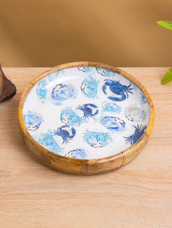 Блюдо "Крабы" дерево манго 25х25х4,5 см