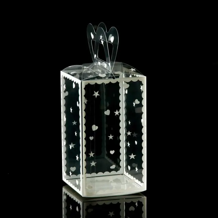Складная прозрачная коробка из PVC, для упаковки подарков, &laquo;Сердце&raquo;, 12&times;7&times;7 см
