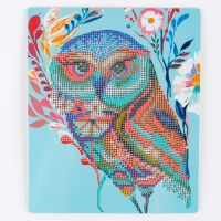 Алмазная вышивка &laquo;Сова-красавица&raquo;, с подставкой, с частичным заполнением