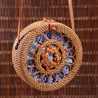 Сумка плетеная ротанг "Мандала" МИКС 20х6х70 см