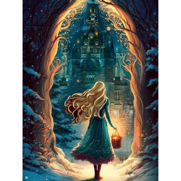 Новогодняя алмазная мозаика с частичным заполнением на холсте «Новый год. Сказка», 30 х 40 см Новогодняя алмазная мозаика с частичным заполнением на холсте «Новый год. Сказка», 30 х 40 см