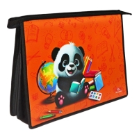 Папка для труда А4, молния сверху, пластиковая, ПТР-22, универсальная, Calligrata "Панда"