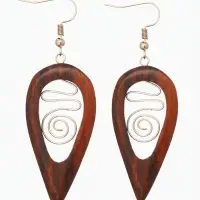 Серьги " Капля" дерево соно