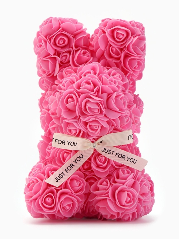 Зайчик из розовых мыльных роз