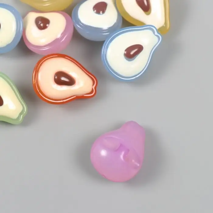 Бусина для творчества пластик "Авокадо" МИКС 2х2,5х1,4 см