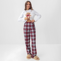 Пижама женская (лонгслив и брюки) KAFTAN Сhristmas time размер 48-50
