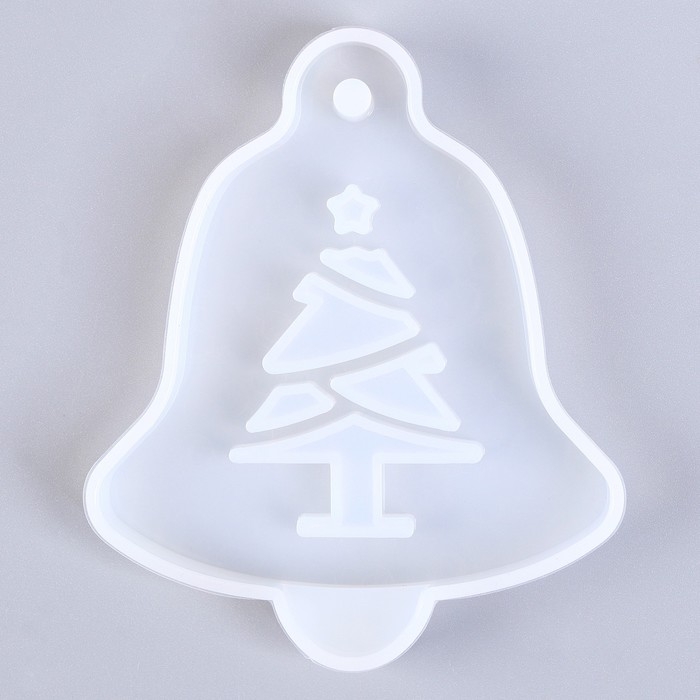 Форма силиконовая универсальная, подвеска &laquo;Колокольчик с ёлочкой&raquo;