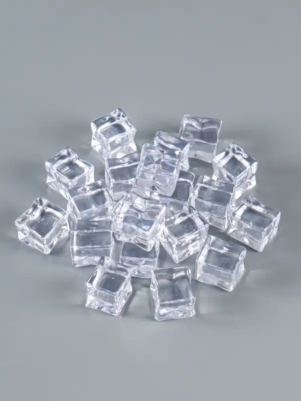 Декор пластик "Льдинка" (набор 20 шт, 330 гр) 27 мм, прозрачный