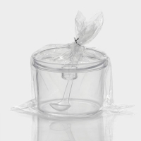 Сахарница с ложкой Доляна, 400 мл, 10,5&times;10,5&times;10 см, цвет прозрачный