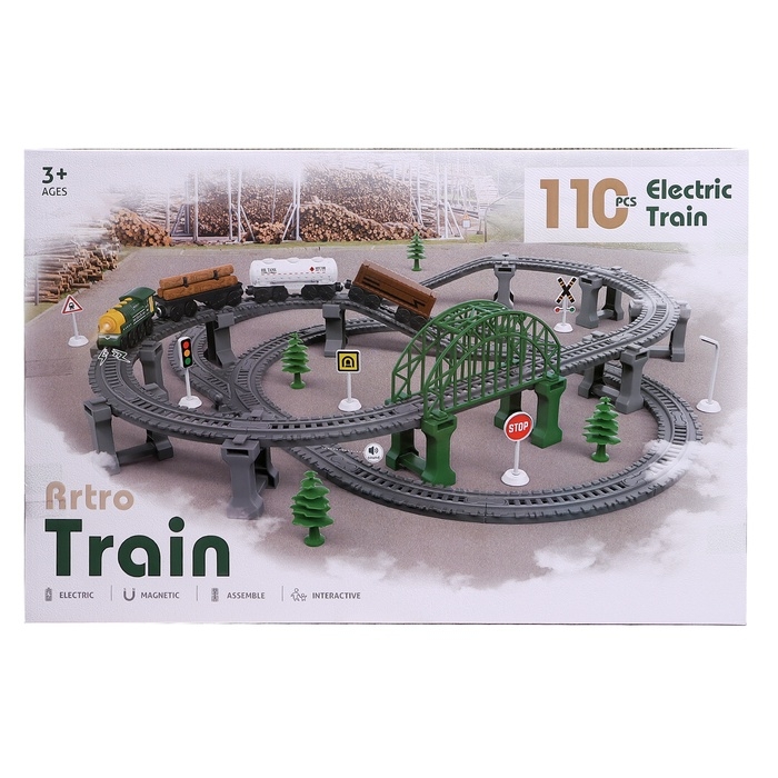 Железная дорога &laquo;Лесопилка&raquo;, детская, работает от батареек