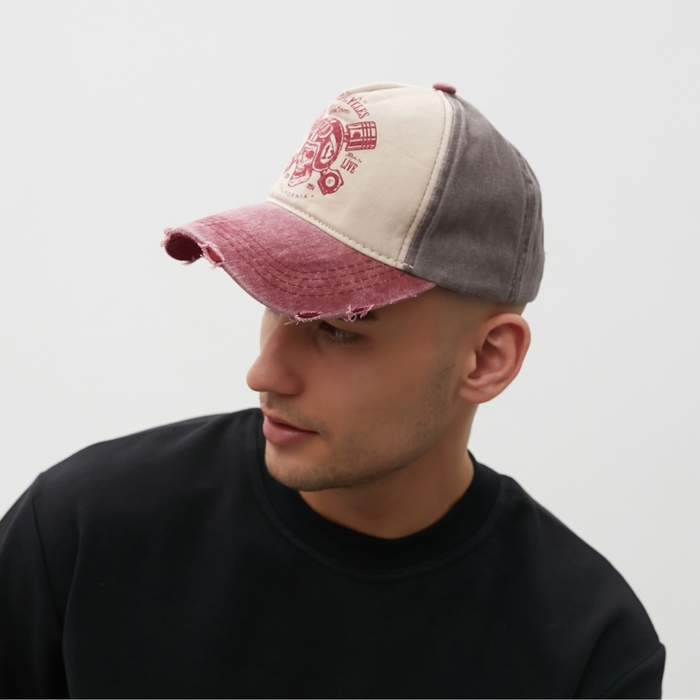 Кепка мужская MINAKU Кепка мужская MINAKU "Motorcycler", цвет коричневый, размер 56-58